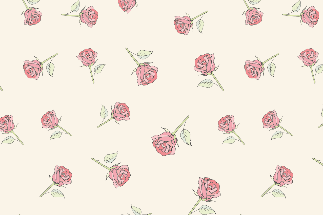 Individual mesa original patrón floral de rosas - TenVinilo