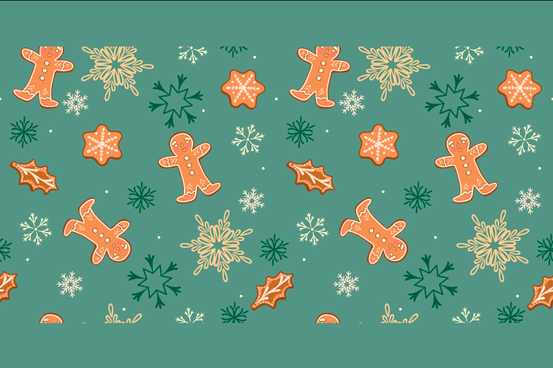 Individual mesa navideño patrones de galleta de jengibre - TenVinilo