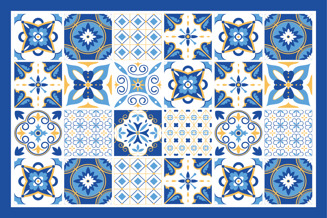 Individual mesa original patrón de azulejos clásico - TenVinilo