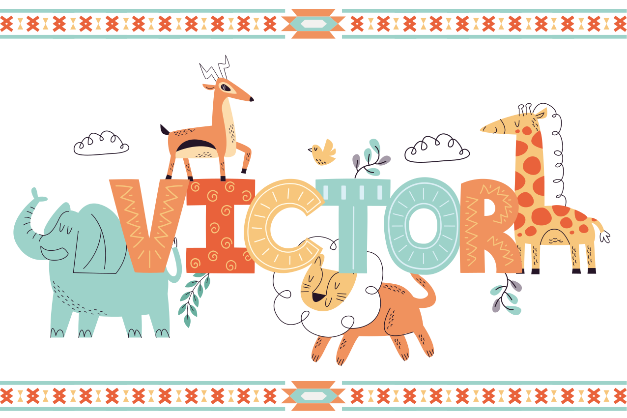 Mantel individual Animales jungla con nombre - TenVinilo