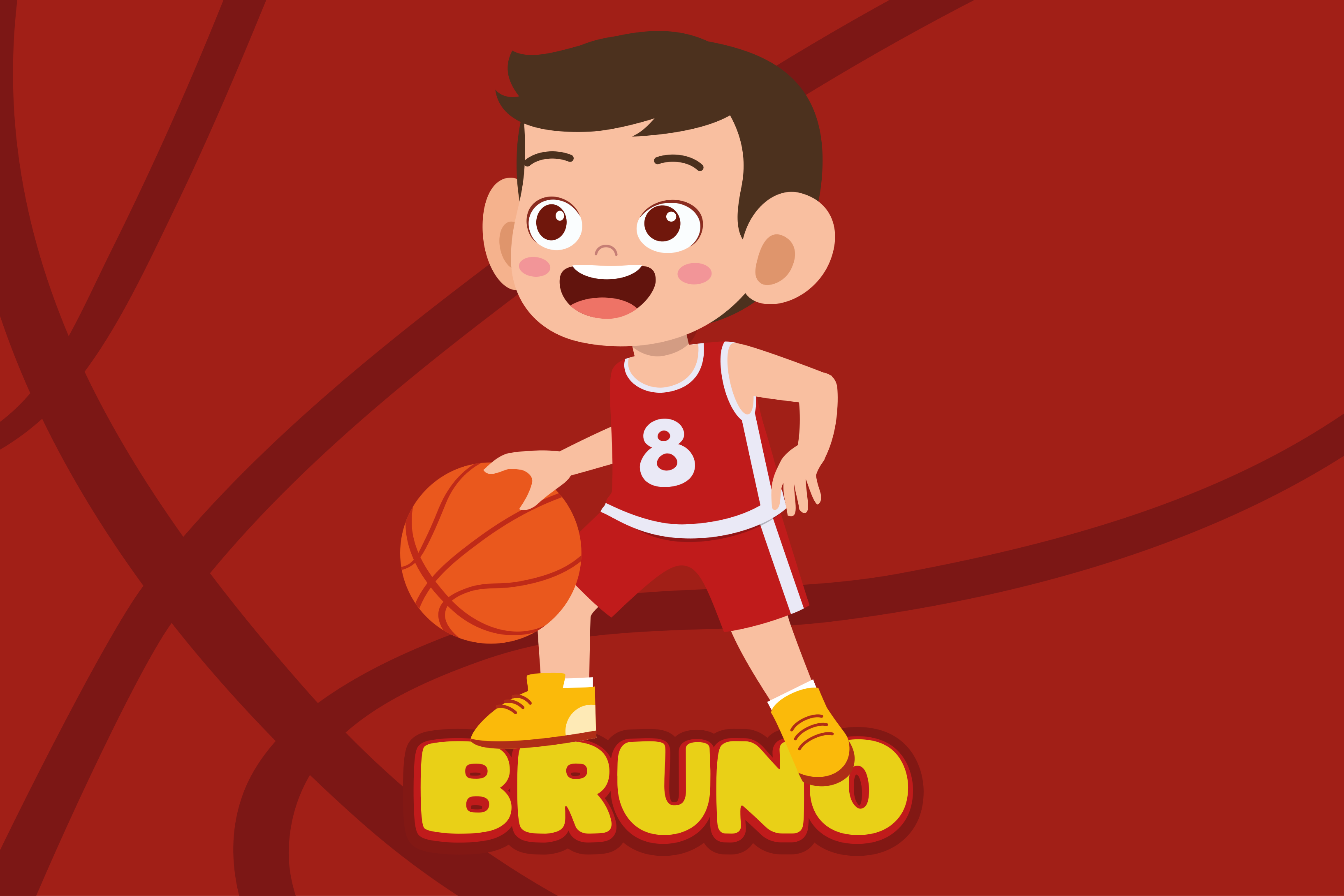 Individual mesa infantil jugador de baloncesto alegre - TenVinilo
