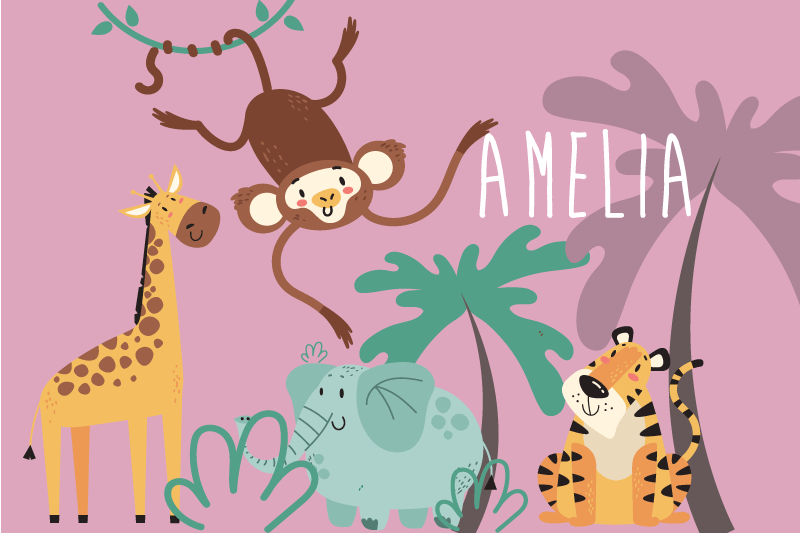 Mantel individual infantil Jungla infantil "boho" - TenVinilo