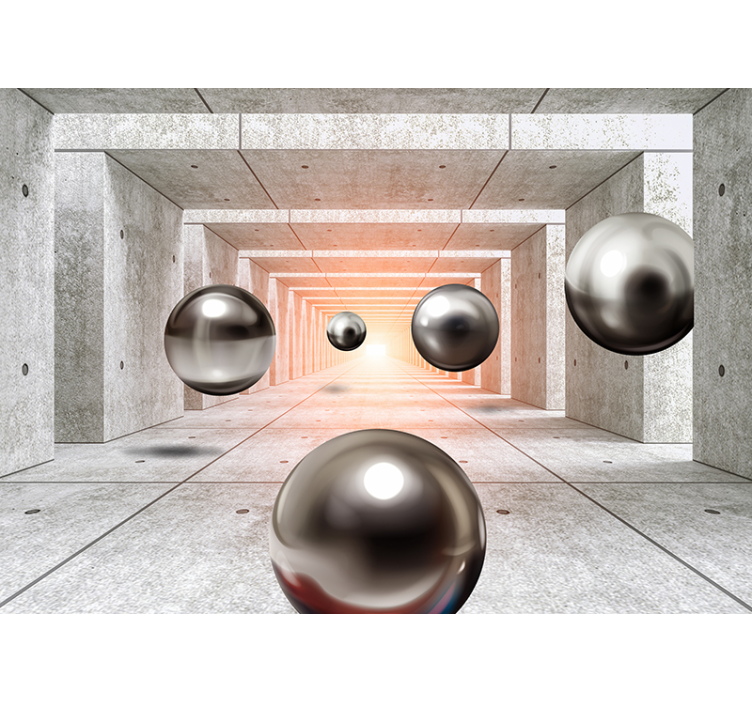 Fotomural 3D tunel con esferas - TenVinilo