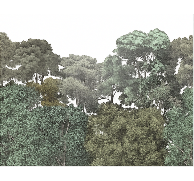 Mural juvenil elegante motivo de selva tropical - TenVinilo