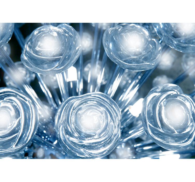 Papel pintado abstracto 3D flores iluminadas - TenVinilo