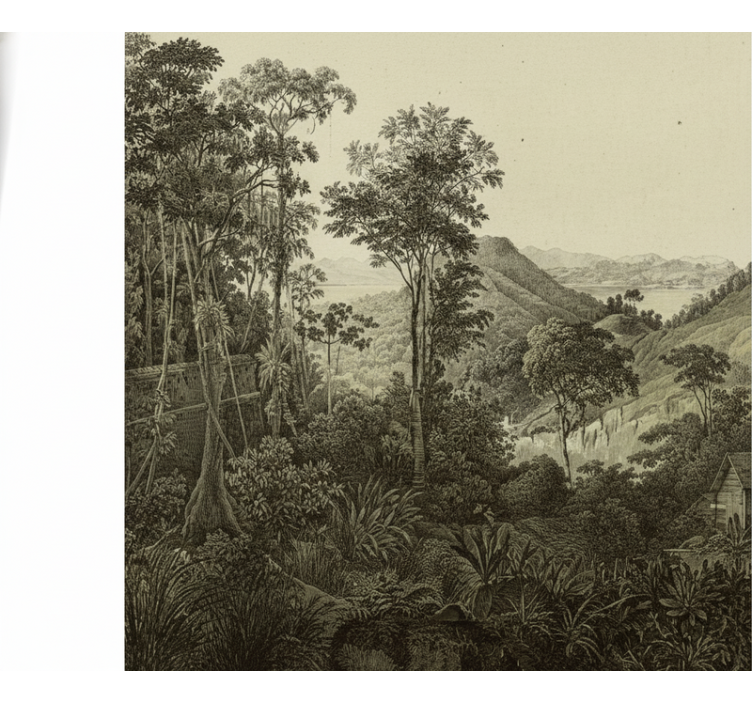 Mural de bosque estampa de bosque ondulado - TenVinilo