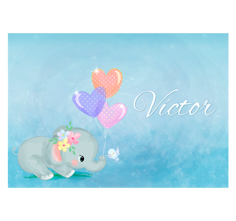 Fotomural infantil elefante personalizable - TenVinilo