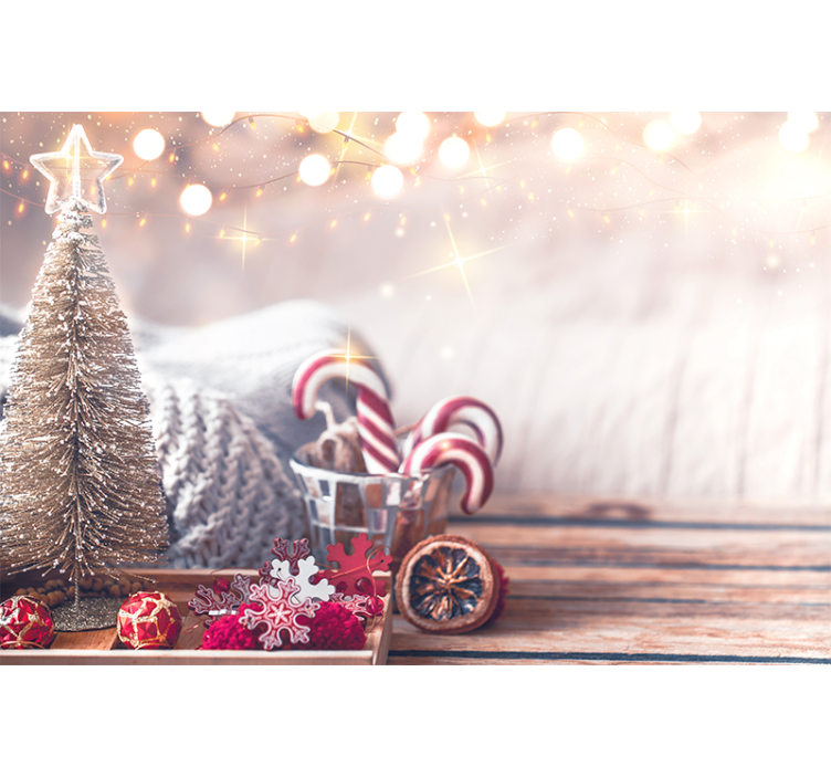 Mural de navidad alegre espíritu navideño - TenVinilo