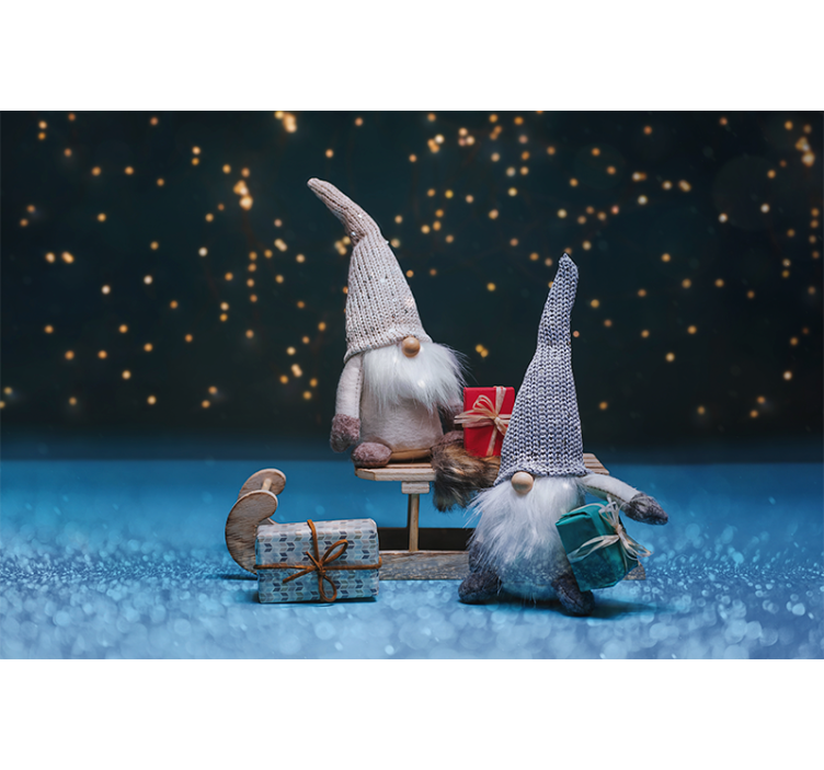 Mural de navidad celebración de gnomos festivos - TenVinilo