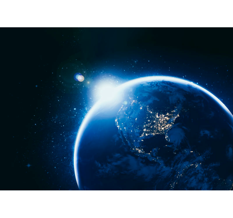 Fotomural espacio vista de la Tierra de noche - TenVinilo