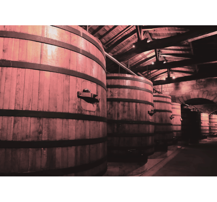 Mural efecto piedra almacenamiento barril de madera - TenVinilo