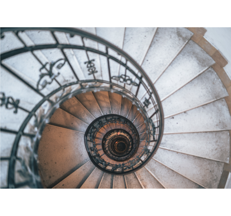 Mural ciudad escalera de caracol - TenVinilo