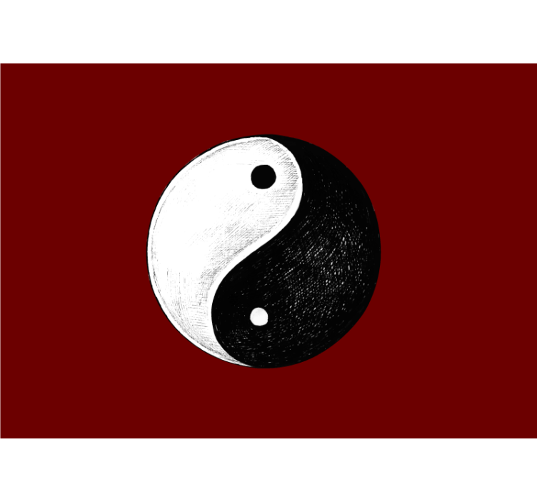 Fotomural zen Yin yang con fondo rojo - TenVinilo