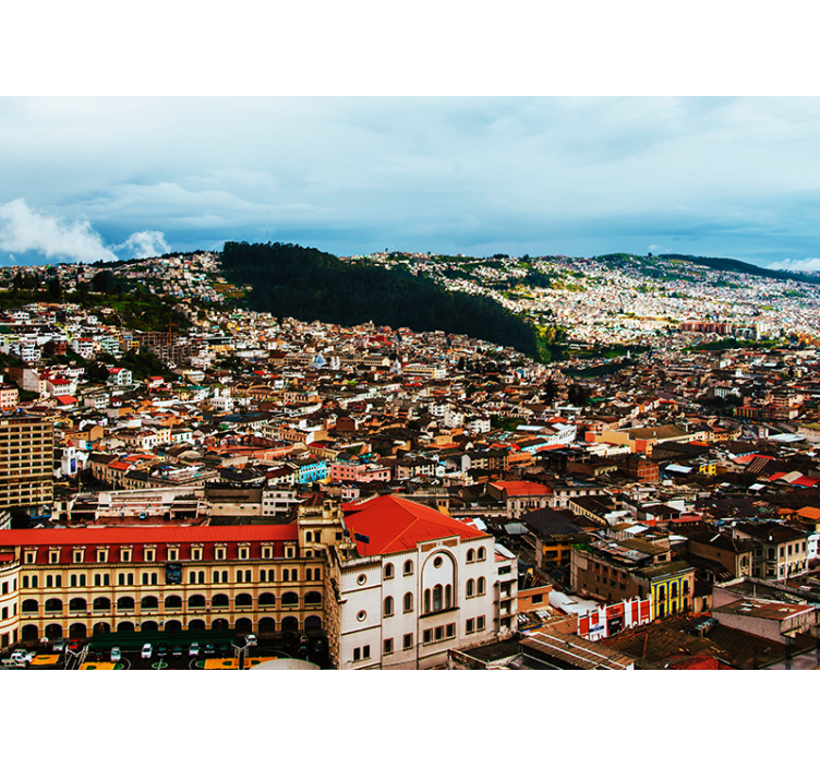 Mural ciudad vista del paisaje urbano andino - TenVinilo
