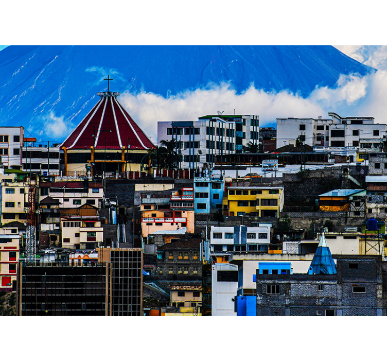 Fotomural ciudad Coloridas casas de ecuador - TenVinilo