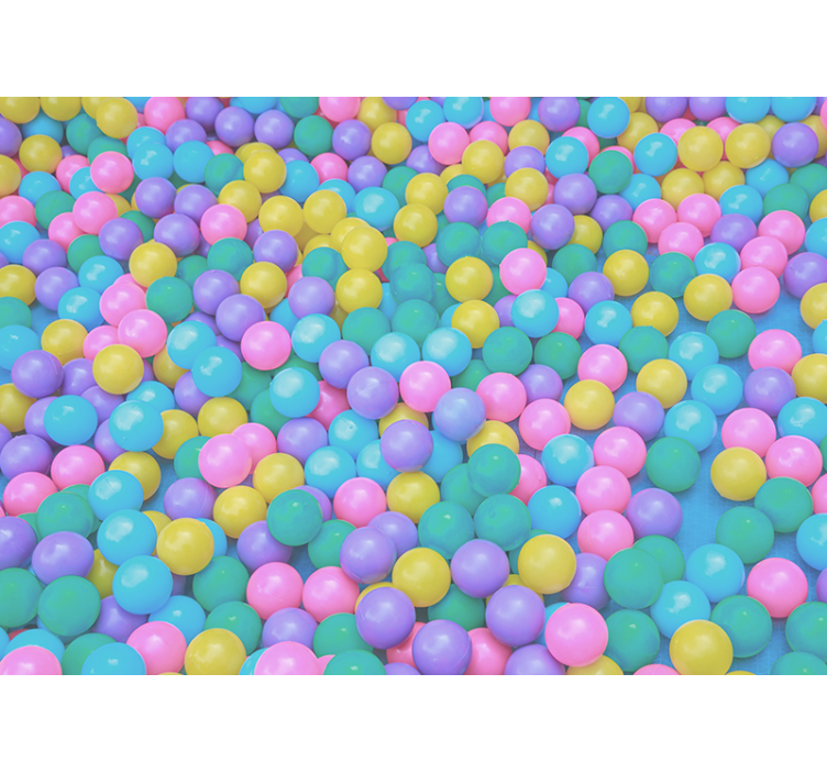 Mural de animales bolas coloridas y juguetonas - TenVinilo