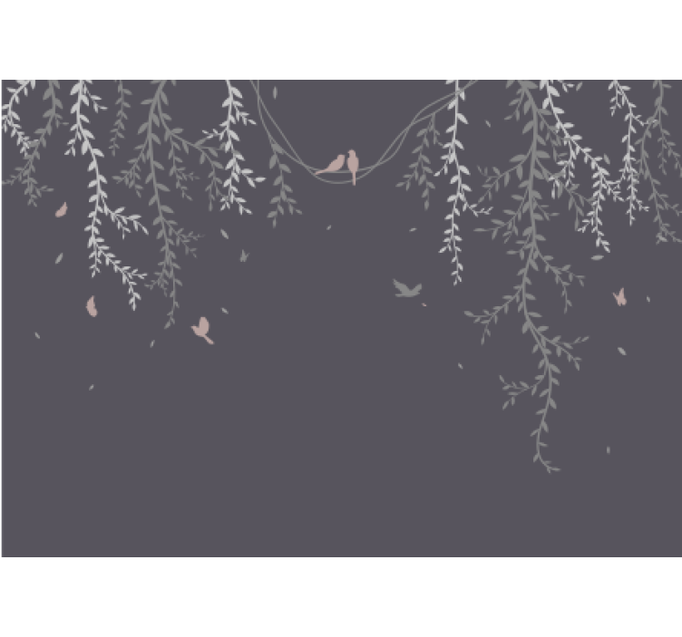 Mural de naturaleza ramas con pájaros - TenVinilo