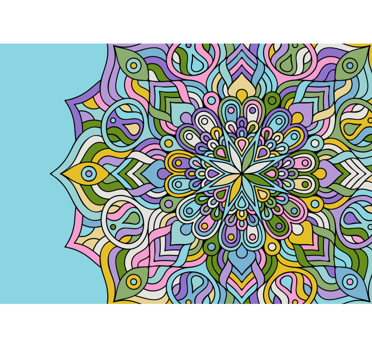 Mural de mandala configuraciones geométricas intrincadas - TenVinilo