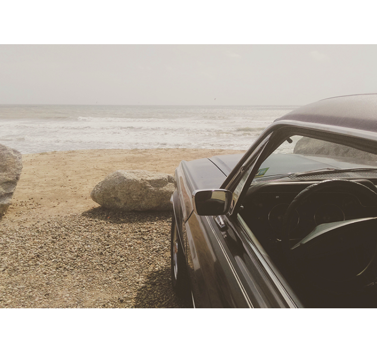 Mural de vehículos vista de coche clásico - TenVinilo
