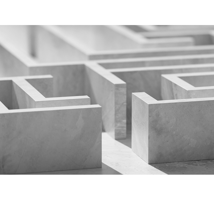 Mural abstracto detalles de la estructura del laberinto - TenVinilo