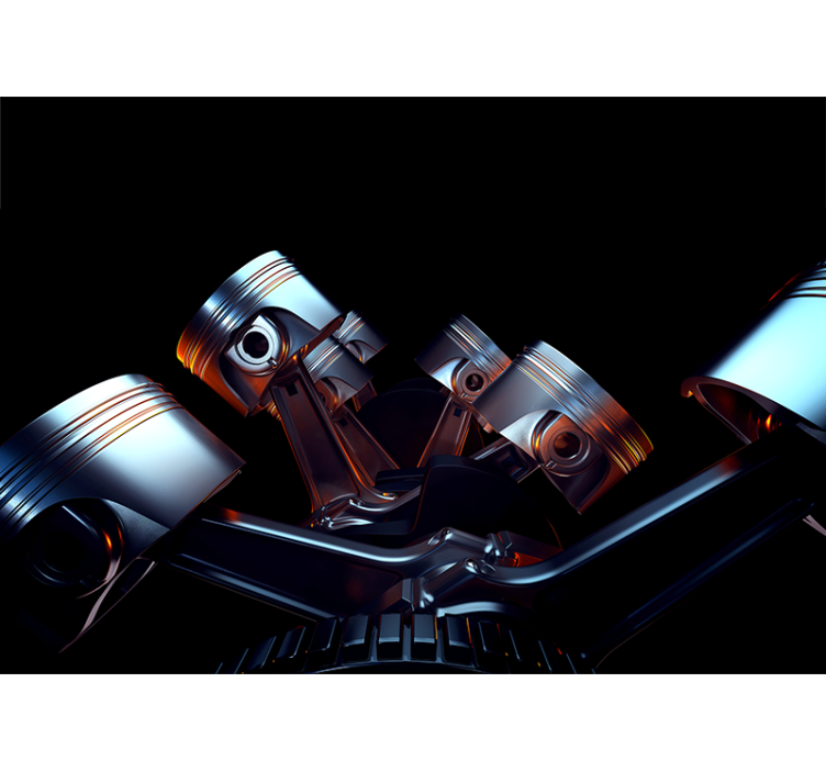 Mural de vehículos detalle del componente del motor - TenVinilo