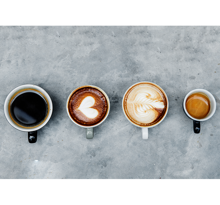 Fotomural moderno Cuatro cafés diferentes - TenVinilo