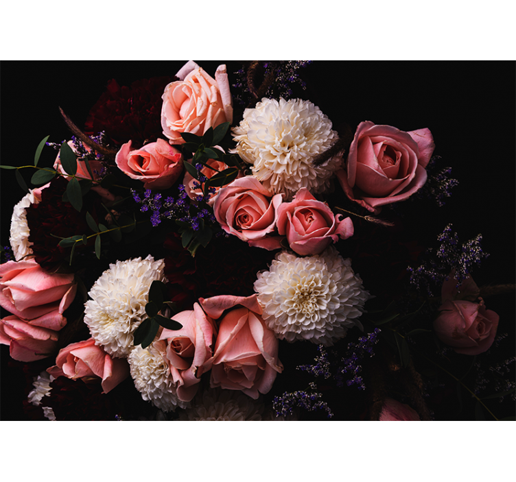 Mural de flores elegante composición botánica - TenVinilo