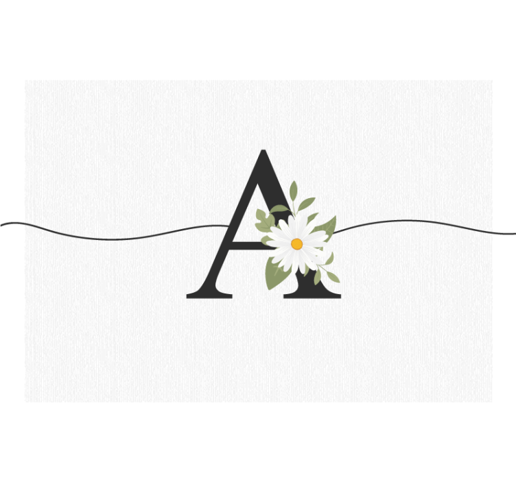 Fotomural flores Margarita inicial personalizada - TenVinilo