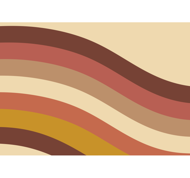 Mural abstracto tonos tierra ondulados - TenVinilo