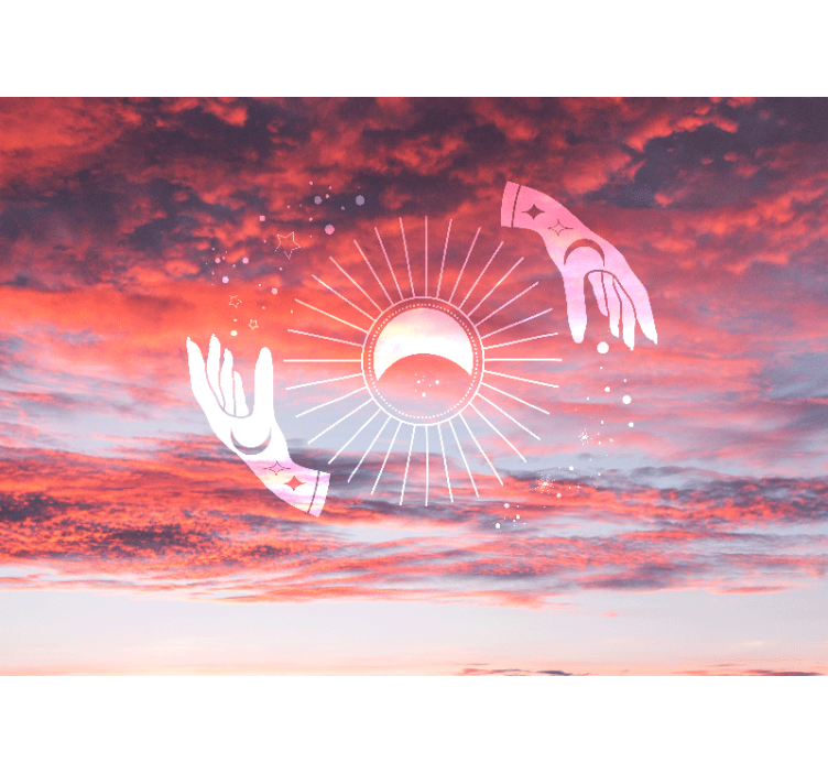 Fotomural zen Zen dos manos en el cielo - TenVinilo