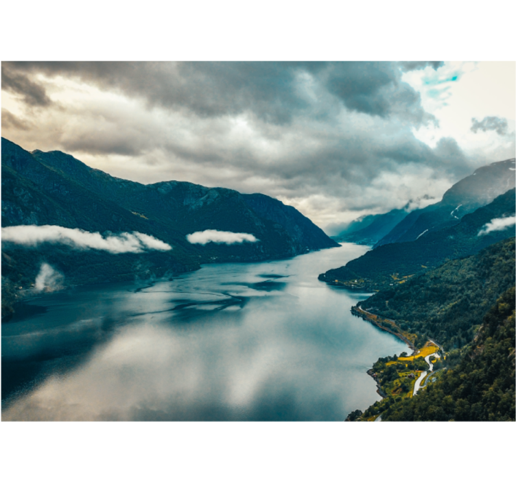 Mural de paisajes espejo del lago de montaña - TenVinilo
