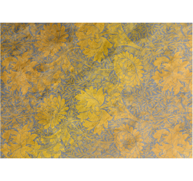 Fotomural 3D 3d flores de hormigón dorado - TenVinilo