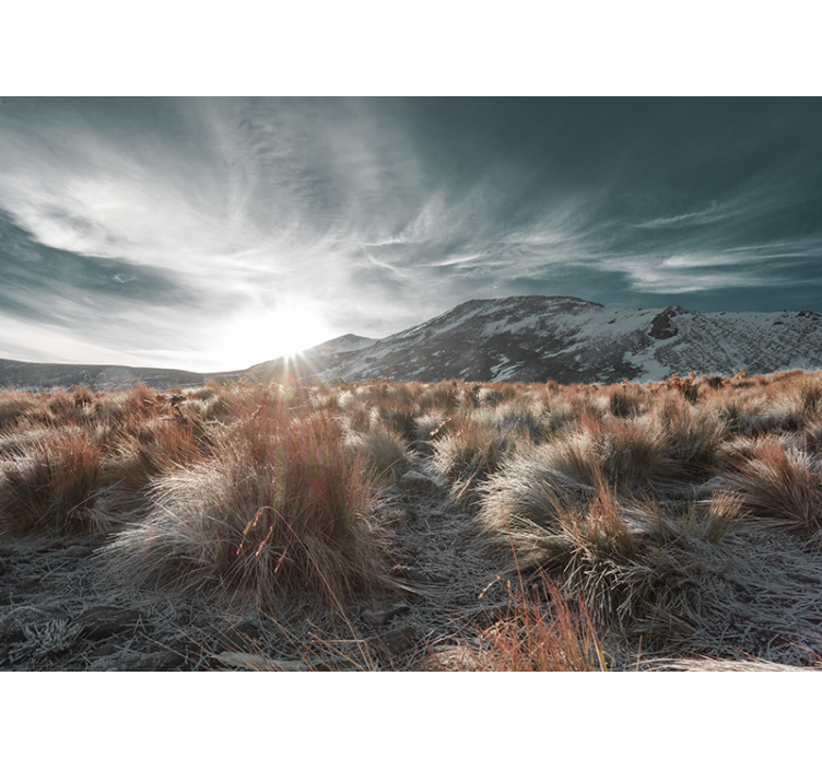 Mural de paisajes amanecer en la montaña - TenVinilo