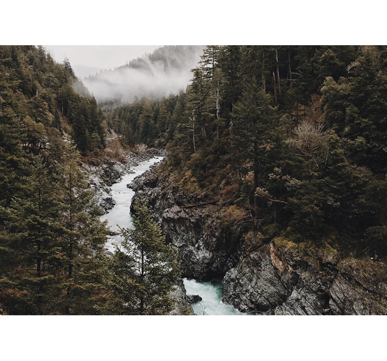 Mural de naturaleza paisaje de río majestuoso - TenVinilo