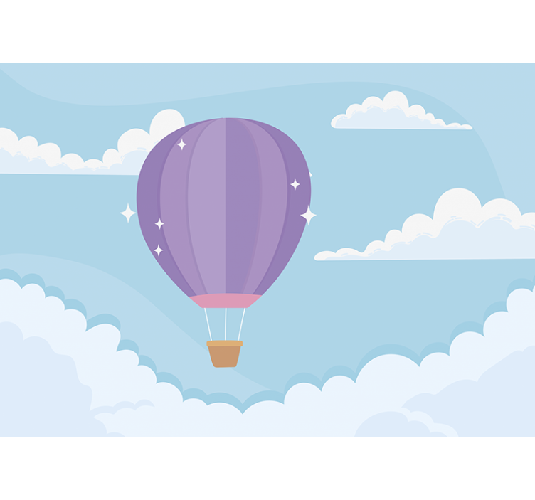 Mural infantil globos aerostáticos divertidos - TenVinilo