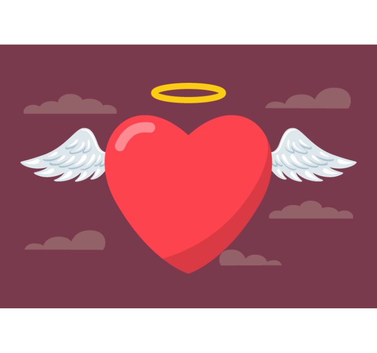 Mural de amor corazón con alas - TenVinilo