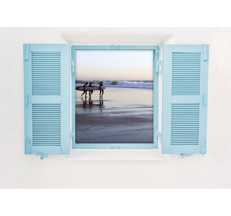 Fotomural naturaleza Vistas a la playa tranquila con gente - TenVinilo