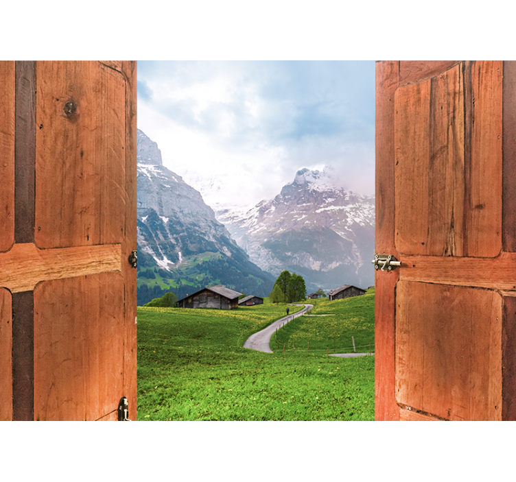 Mural de paisajes vista a la montaña - TenVinilo