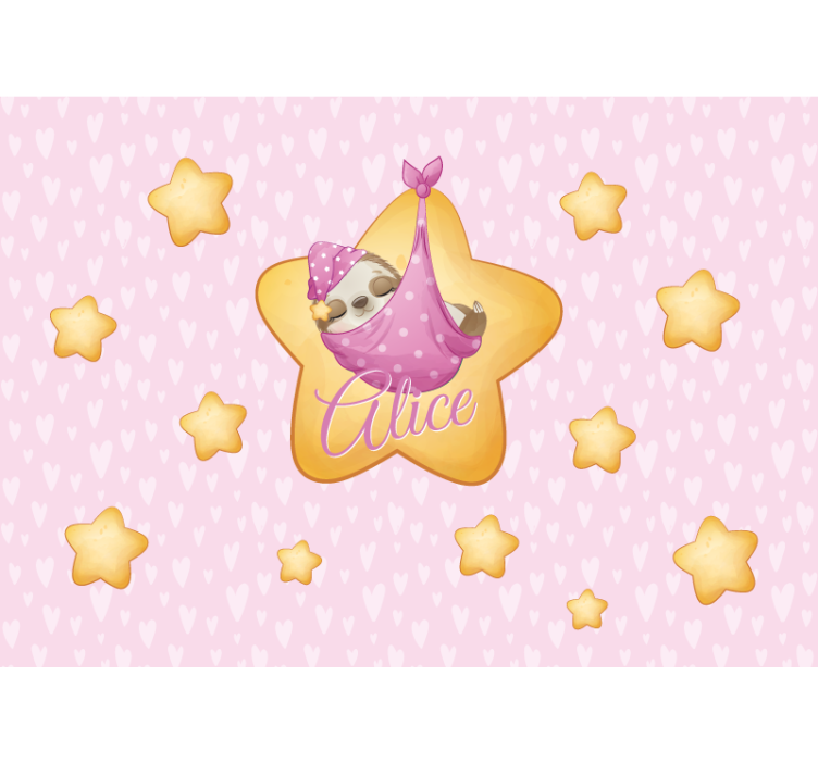 Mural para bebé perezoso en estrella - TenVinilo