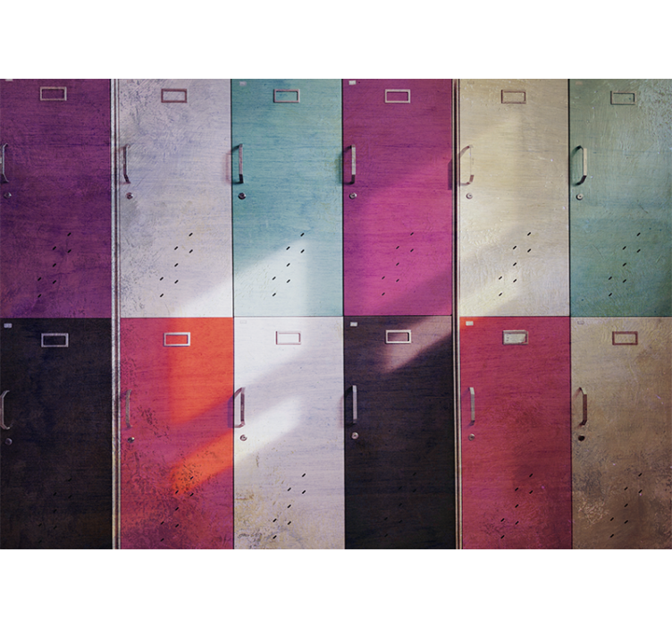 Mural de música puertas de taquillas coloridas - TenVinilo