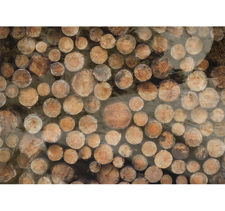 Fotomural de arboles Cortar madera en diferentes tamaños y tonos - TenVinilo