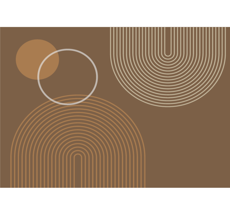 Mural abstracto con patrones circulares geométricos - TenVinilo