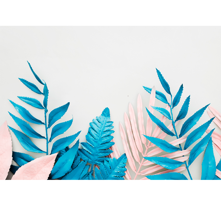Mural de naturaleza diseño de hojas tropicales - TenVinilo