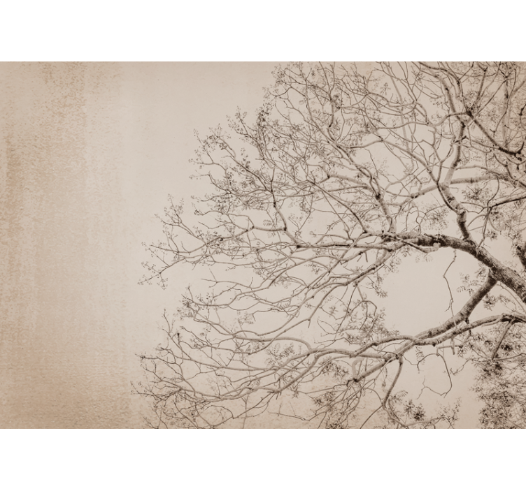 Mural de árboles silueta ramificada hermosa - TenVinilo