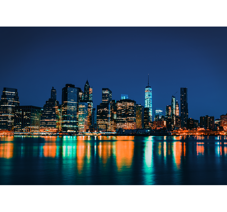 Mural new york skyline nocturno - TenVinilo