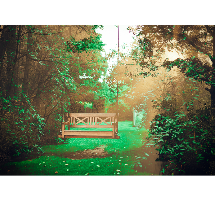 Mural de naturaleza escape al jardín sereno - TenVinilo