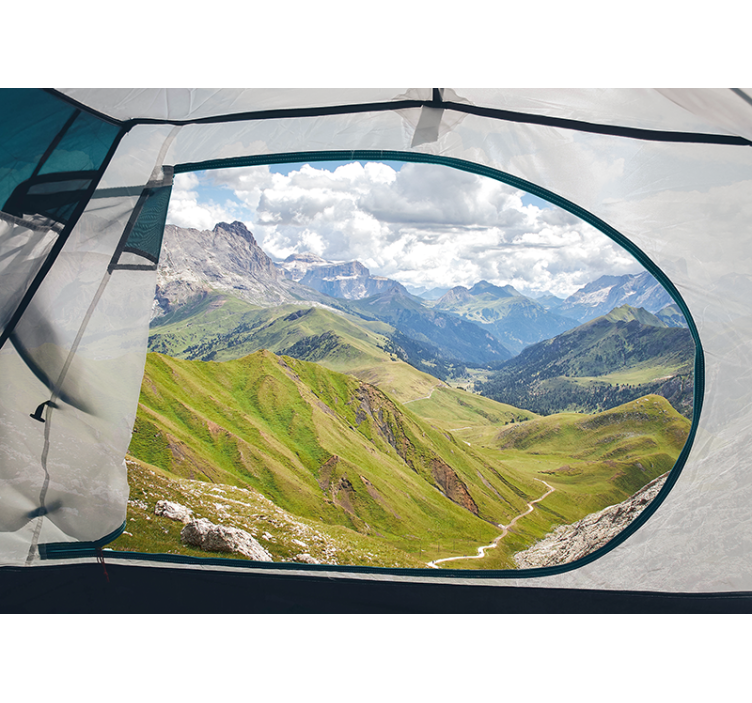 Mural de paisajes paisaje montañoso verde - TenVinilo