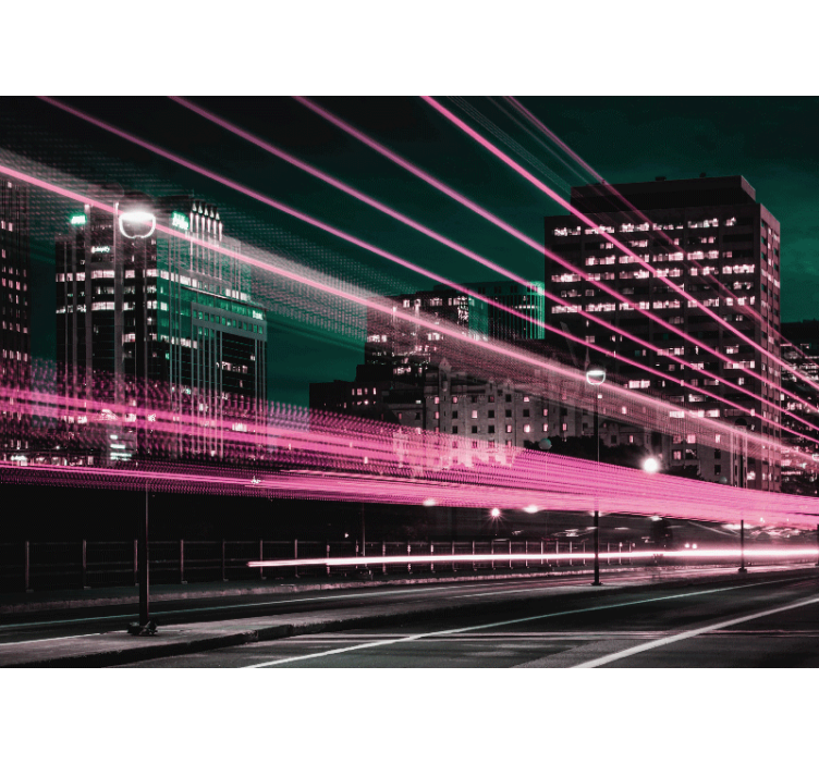 Mural ciudad skyline urbano acelerado - TenVinilo