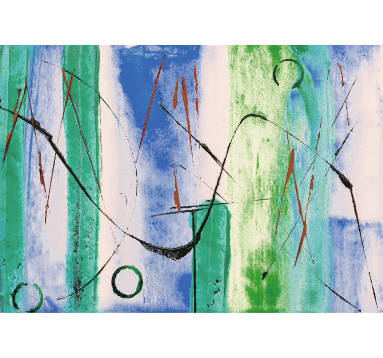 Mural abstracto con patrones de líneas dinámicas - TenVinilo