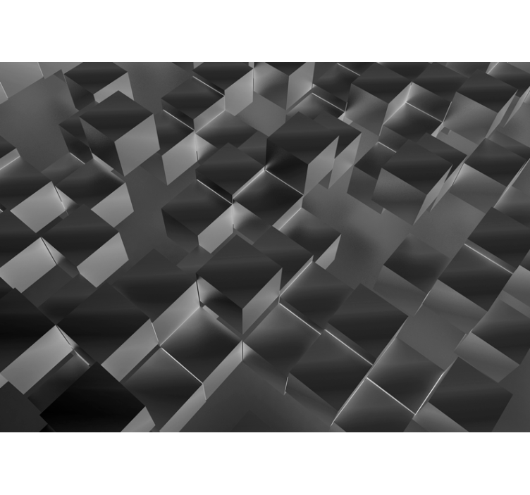 Fotomural 3D Patrón de azulejos negros mate 3d - TenVinilo